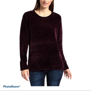 Orvis Sweater Chenille Soft Relaxed Lounge Wine S